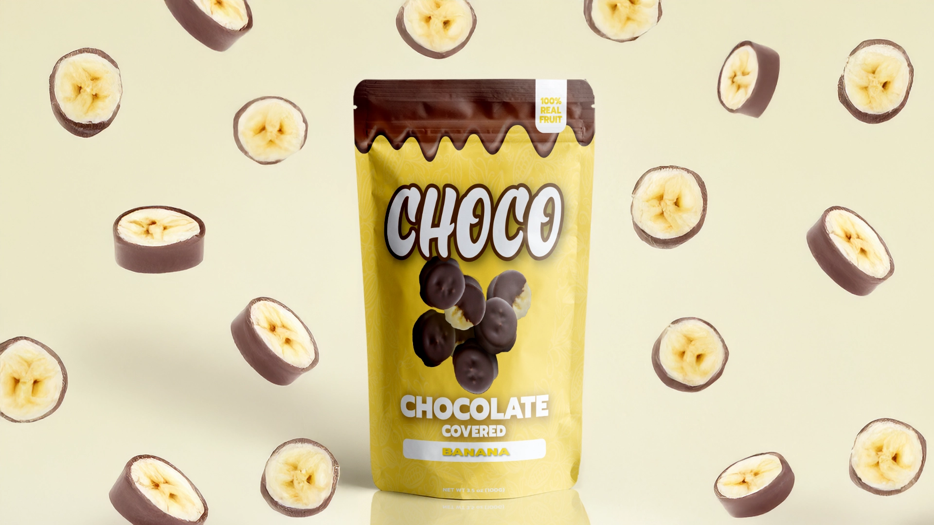 designs mocked up on 3 fruit pouches