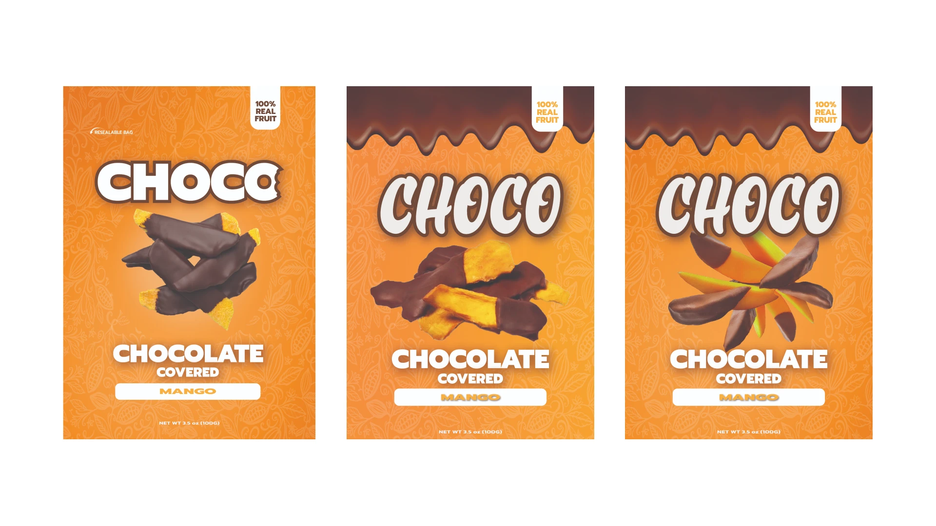 3 concept designs of mango fruit